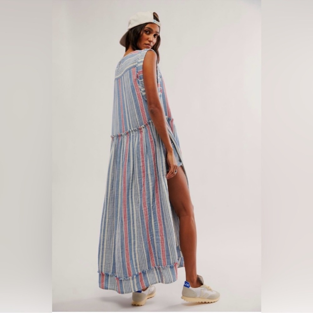 FREE PEOPLE WE THE FREE SURF STRIPE MAXI TOP - Picture 3 of 9